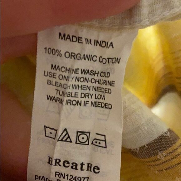 Prana Yellow Striped Casual Button Down Shirt XL - Picture 5 of 5